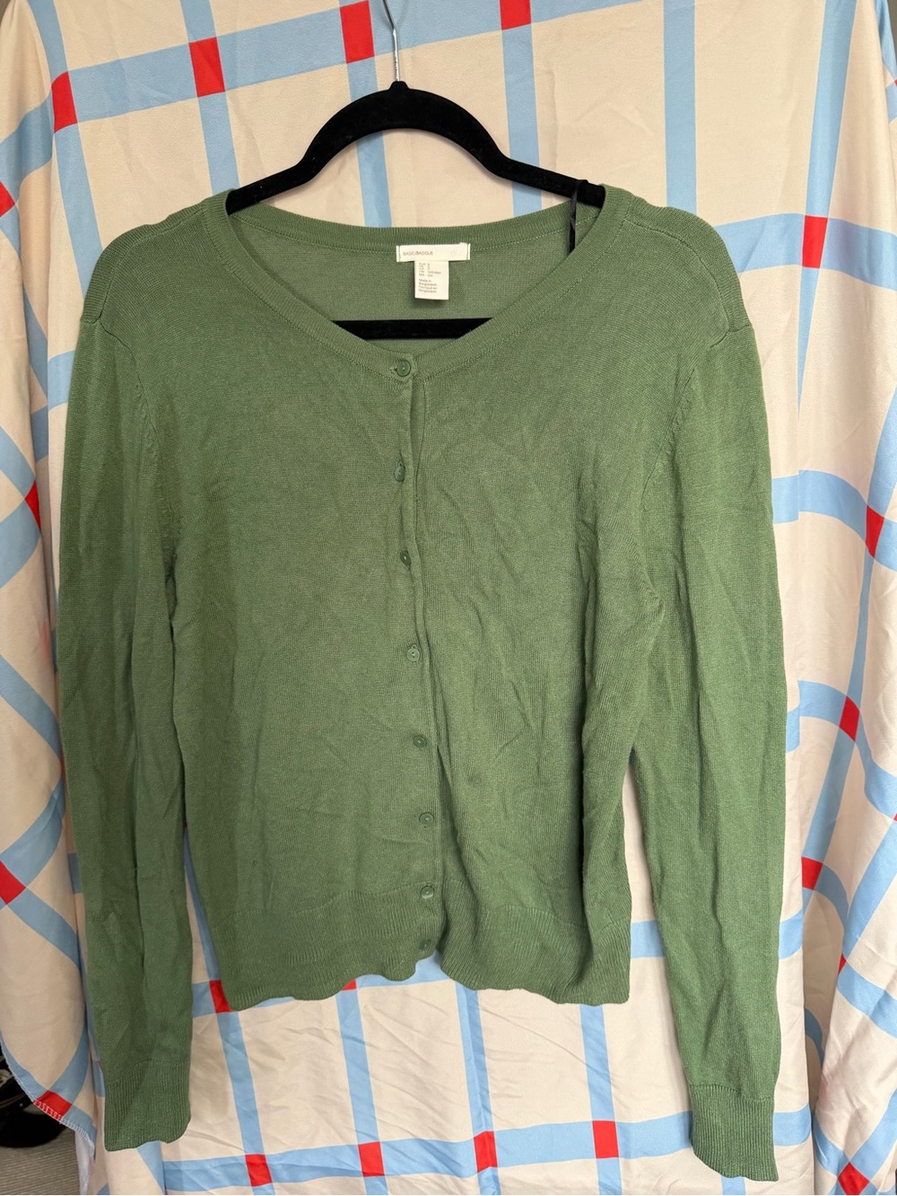 H&M Olive Green Button-Down Lightweight Cardigan